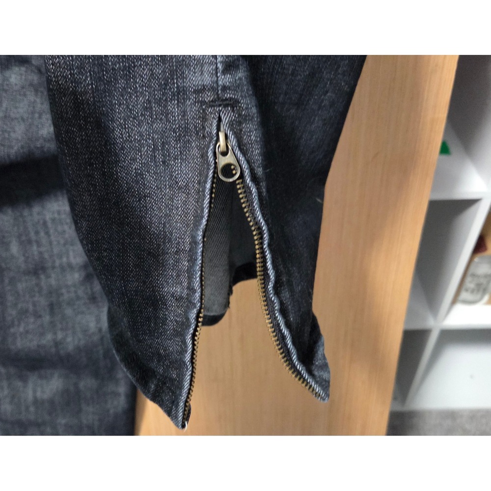 Awak Jeans Womens 20W Dark Wash Denim Crop Pants Gold Stitching Zipper Ankles‎ - Picture 6 of 6